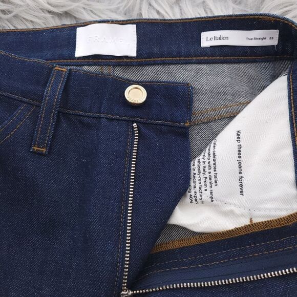 Frame Le Italien True Straight Blue Jeans Womens Size 23 - Picture 9 of 15